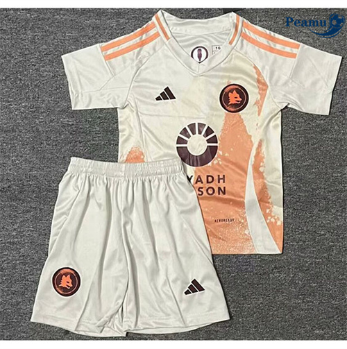Novas Camisola Futebol AS Roma Crianças Alternativa Equipamento 2024-2025