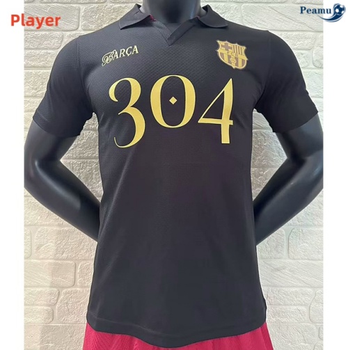 Novos Camisola Futebol Barcelona Player Equipamento edição especial sponsor preto 2024-2025