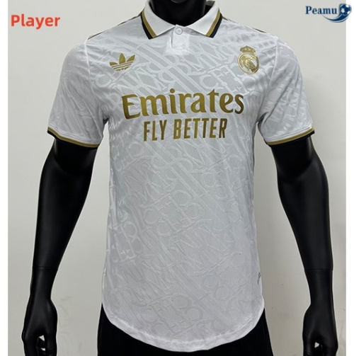 Novos Camisola Futebol Real Madrid Player Equipamento Pre-match Branco 2024-2025