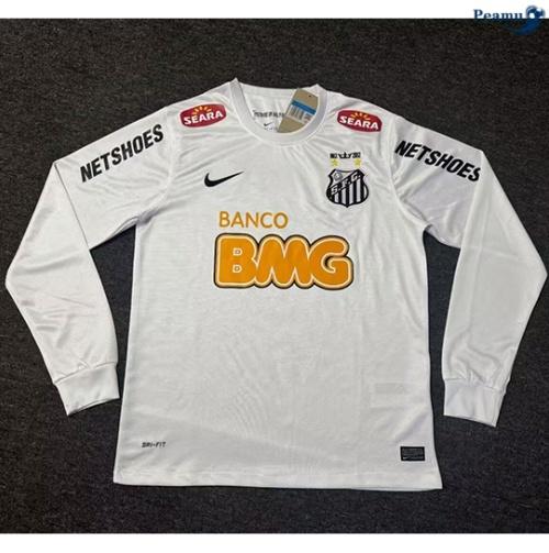 Novo Camisola Futebol Retrô Santos Equipamento Principal Equipamento Manga comprida 2011-12