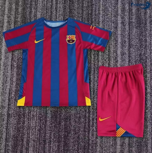Novos Camisola Futebol Retrô UCL Barcelona Crianças Principal Equipamento 2005-06
