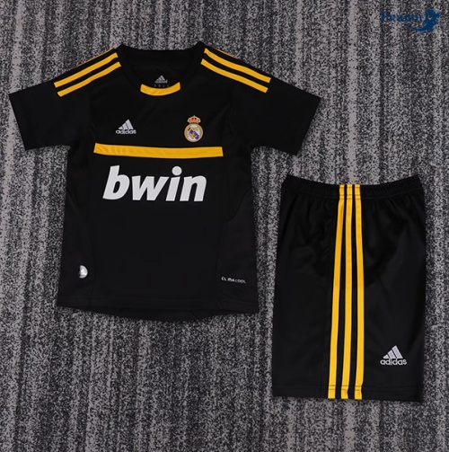 Novo Camisola Futebol Retrô Real Madrid Crianças Equipamento goleiro preto 2011-12