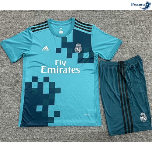 Novos Camisola Futebol Retrô Real Madrid Crianças Terceiro Equipamento 2017-18