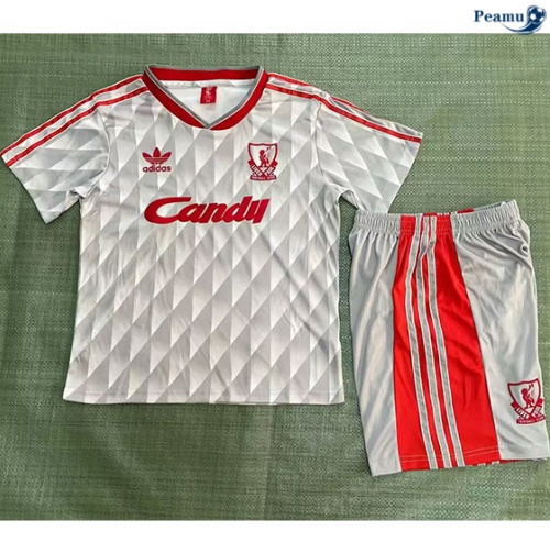 Criar Camisola Futebol Retrô Liverpool Crianças Alternativa Equipamento 1990-91