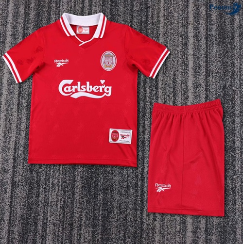 Novas Camisola Futebol Retrô Liverpool Crianças Principal Equipamento 1996-97