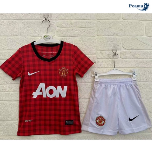 Loja Camisola Futebol Retrô Manchester United Crianças Principal Equipamento 2012-13
