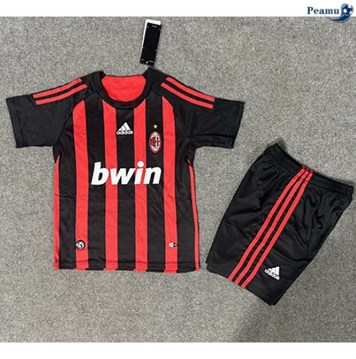 Venda Camisola Futebol Retrô AC Milan Crianças Principal Equipamento 2008-09