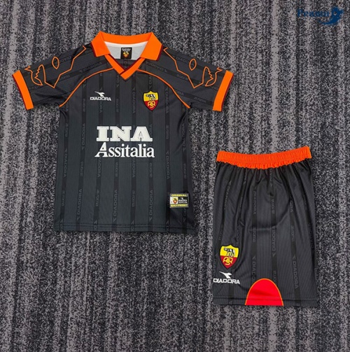 Novos Camisola Futebol Retrô AS Roma Crianças Alternativa Equipamento 1999-00