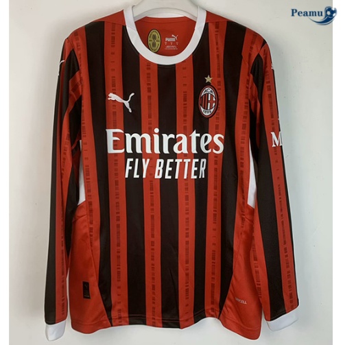 Novos Camisola Futebol AC Milan Principal Equipamento Equipamento Manga comprida 2024-2025