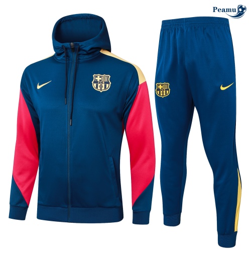 Novos Casaco de Fato de Treino Barcelona com capuz Azul 2024-2025