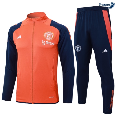 Criar Casaco de Fato de Treino Manchester United cor laranja 2024-2025