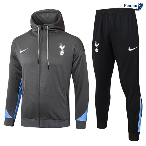 Novos Casaco de Fato de Treino Tottenham Hotspur com capuz Cinza 2024-2025