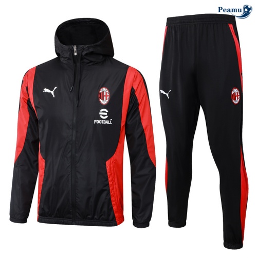 Novo Windrunner Fato de Treino AC Milan preto 2024-2025