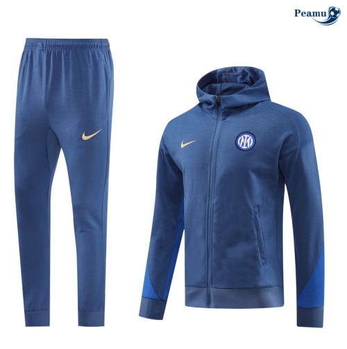 Oferta Casaco de Fato de Treino Inter Milan com capuz Azul clair 2024-2025