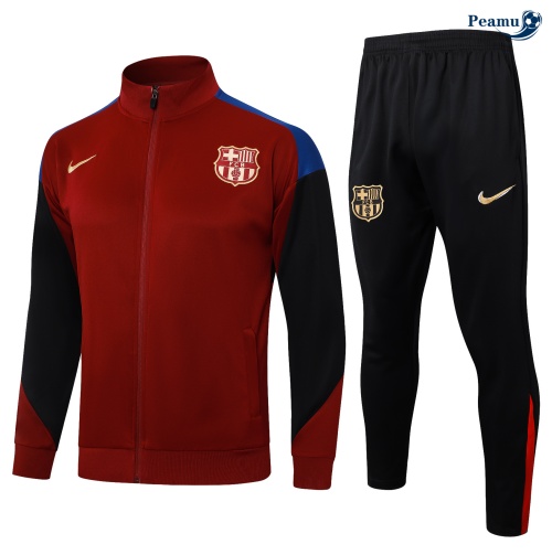 Desconto Casaco de Fato de Treino Barcelona Criancas vermelho castanho 2024-2025