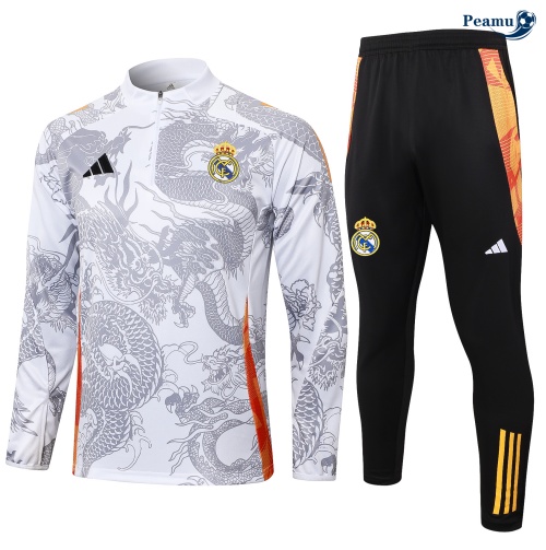 Criar Fato de Treino Real Madrid Criancas Branco 2024-2025