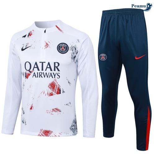 Novo Fato de Treino PSG Criancas Branco 2024-2025