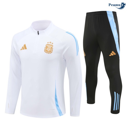 Novos Fato de Treino Argentina Criancas Branco 2024-2025