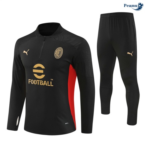 Novo Fato de Treino AC Milan Criancas preto 2024-2025