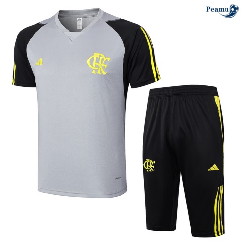 Novas Camisola Futebol Flamengo + Calções Cinza clair 2024-2025