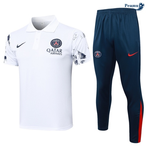 Vender Camisola Futebol PSG Polo + Calças Branco 2024-2025