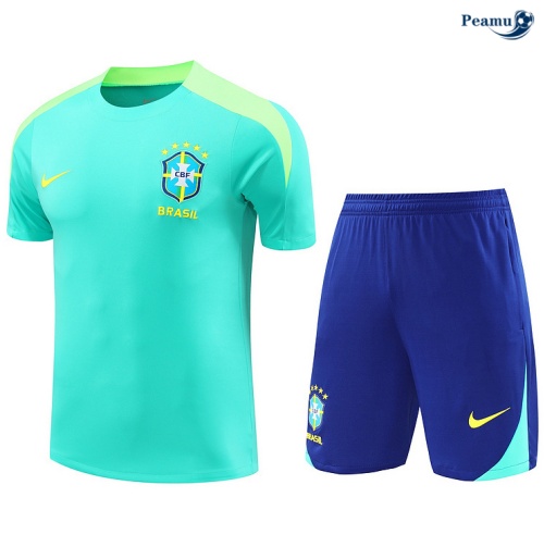 Criar Camisola Futebol Brasil + Calções Azul clair 2024-2025