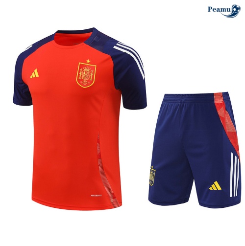Desconto Camisola Futebol Espanha + Calções vermelho 2024-2025