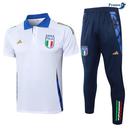 Oferta Camisola Futebol Italia Polo + Calças Branco 2024-2025