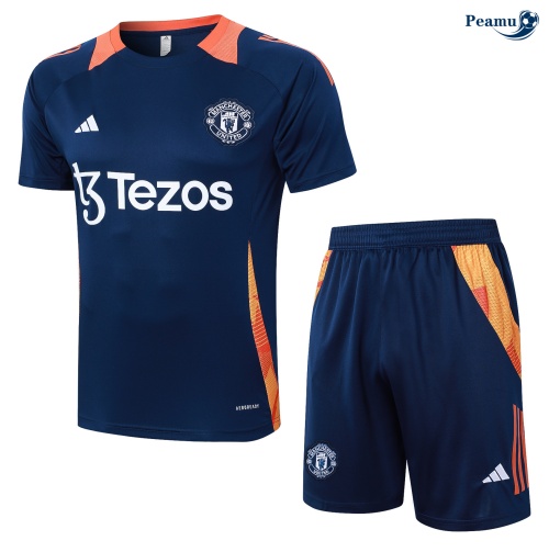 Novos Camisola Futebol Manchester United + Calções azul marinho 2024-2025