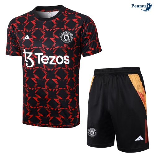 Loja Camisola Futebol Manchester United + Calções preto 2024-2025