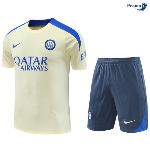Novas Camisola Futebol Inter Milan + Calções amarelo 2024-2025