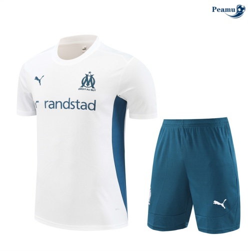 Novas Camisola Futebol Marsella Criancas + Calções Branco 2024-2025