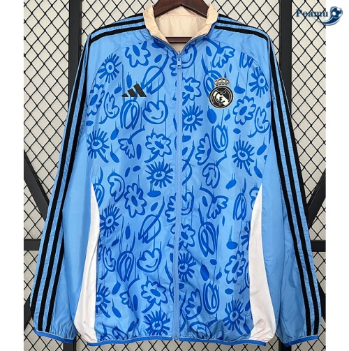 Criar Jaqueta Futebol reversível quebra-vento Real Madrid Azul 2024-2025
