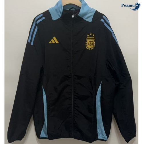 Oferta Jaqueta Futebol quebra-vento Argentina preto 2024-2025